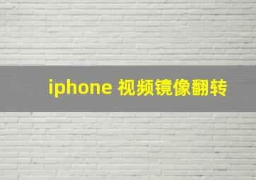 iphone 视频镜像翻转